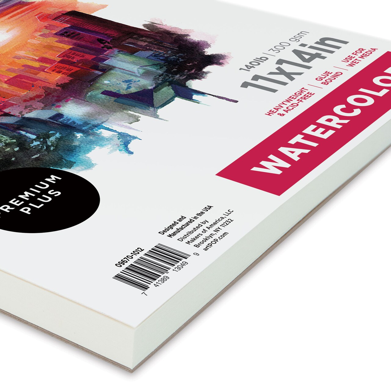 artPOP! Watercolor Pad, 11" x 14", 30 Sheets, Acid-Free Paper, 140lb (300gsm), Perfect for Most Wet & Dry Media, Ideal for Beginners, Students, Artists